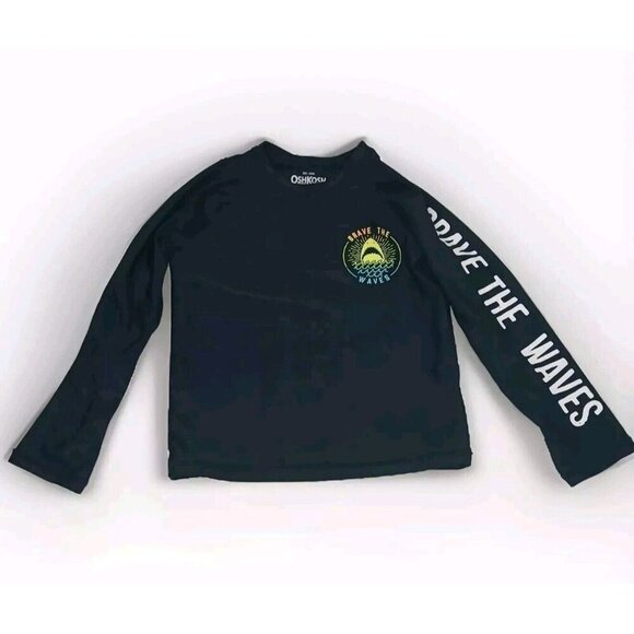 🛍 Carter's Brave the Wave Shark Long Sleeve Toddler Boy Rash Guard Navy Blue 3T - Picture 1 of 6